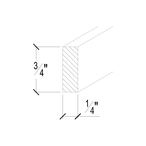 Coastal Sand Slim Shaker Square Scribe Molding - 3/4"W x 1/4"H