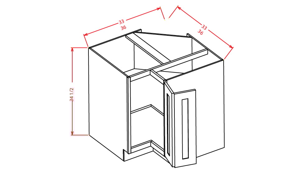 Harbor Cream Base Easy Reach Cabinet - 33"W X 34-1/2"H