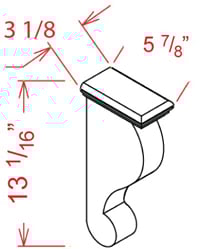 Harbor Cream Corbel - 3"W X 12-3/4"H X 6"D