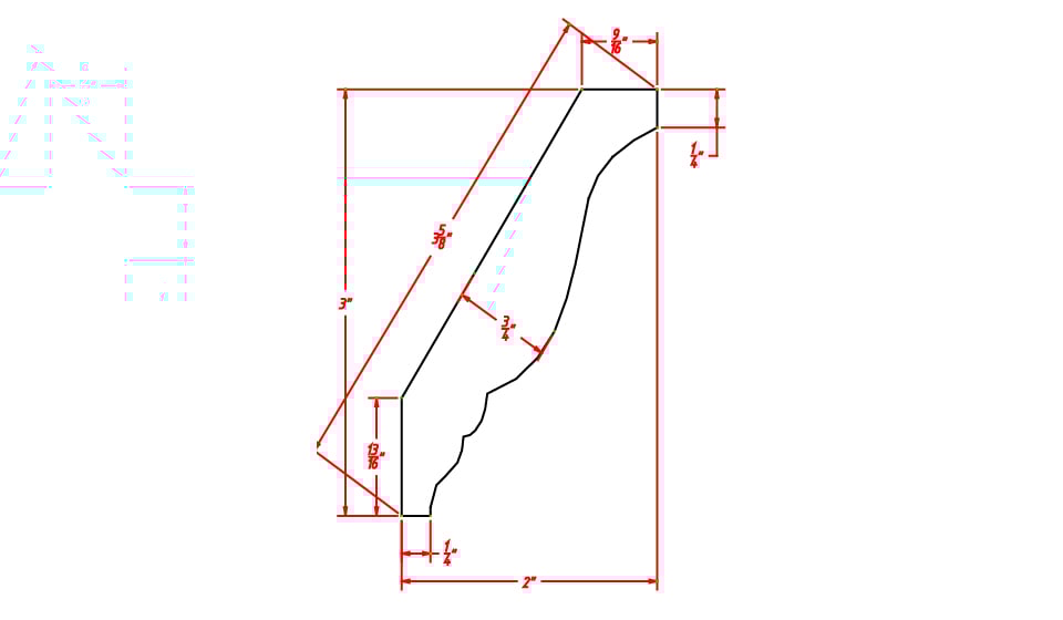 Harbor Cream Decorative Crown Molding - 2"D X 96"L X 3"H