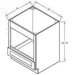 Harbor Ember Base Microwave Cabinet - 30"W X 34.5"H X 24"D