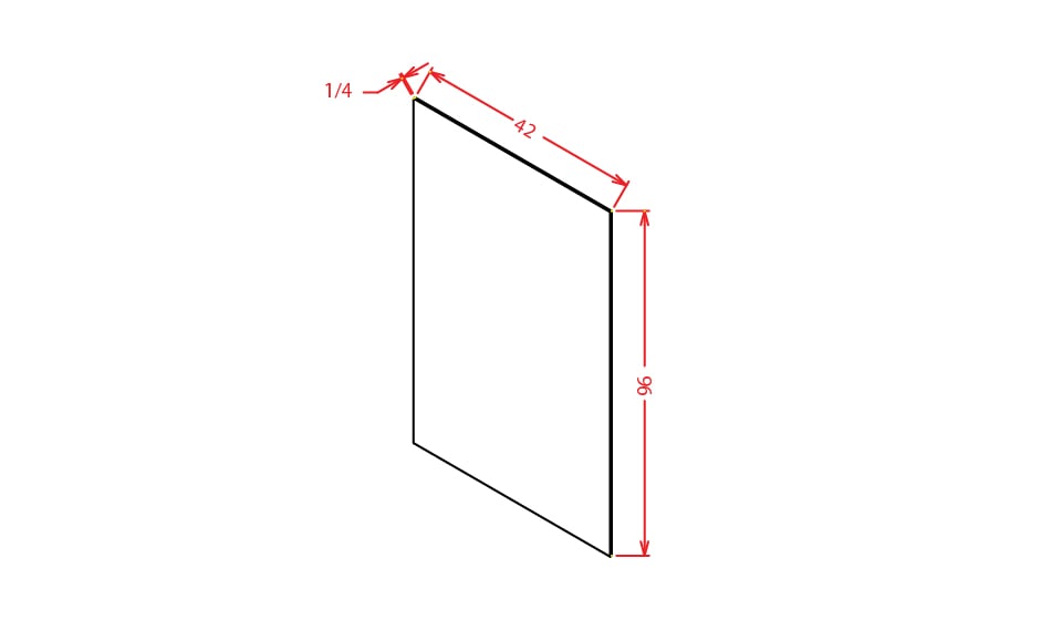 Harbor Ember Finished Plywood Panel - 1/4"D X 96"W X 42"H