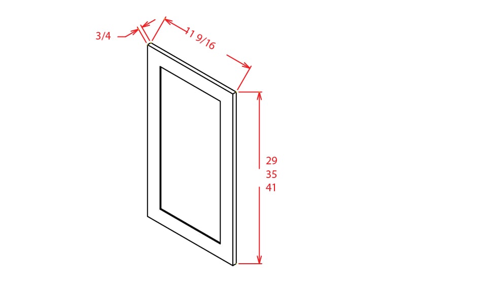 Harbor Ember Wall Decorative Door Panel - 11-1/2"W X 29"H