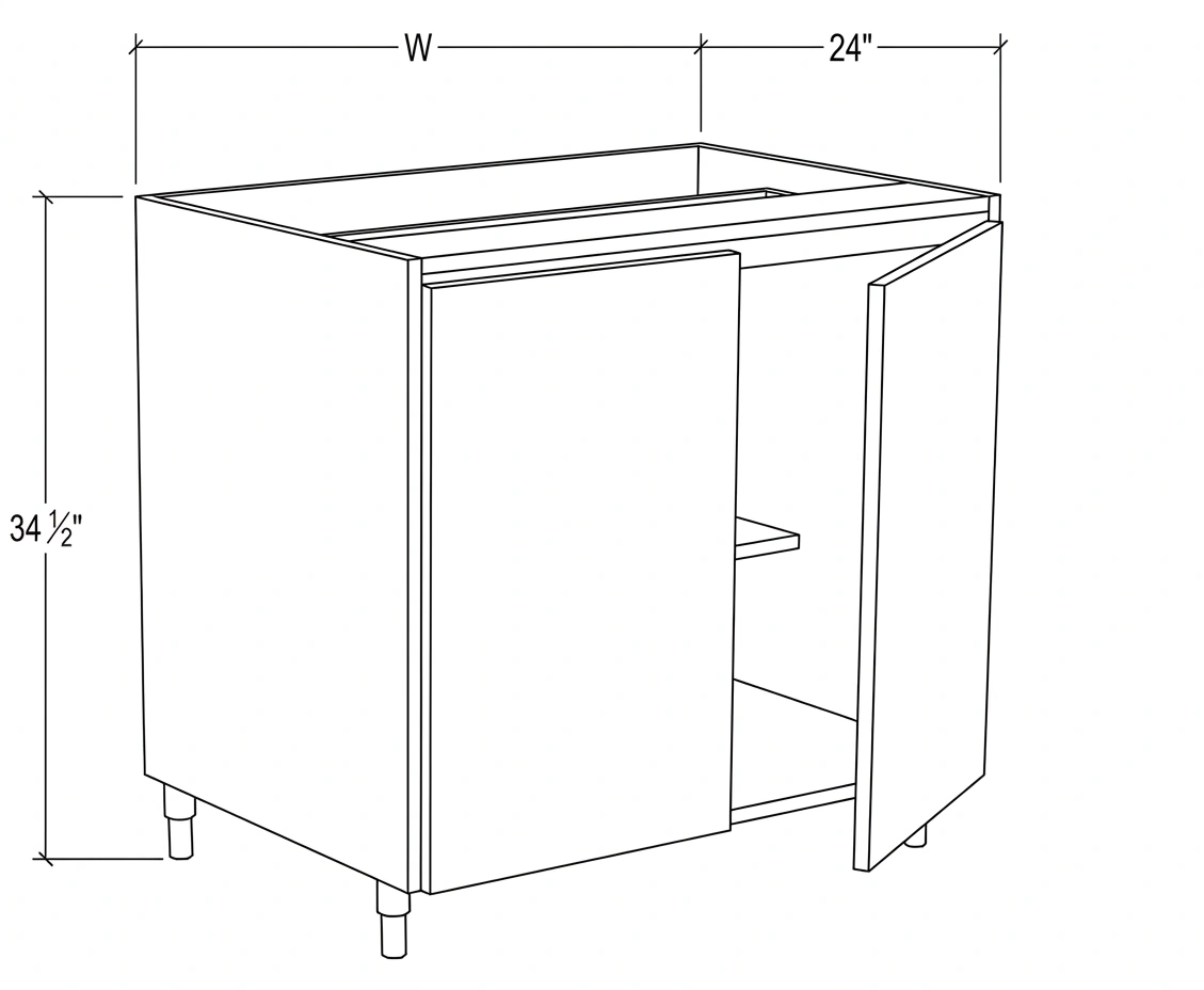 Signature Gray Garage Full Height Door Base Cabinet - 30"W