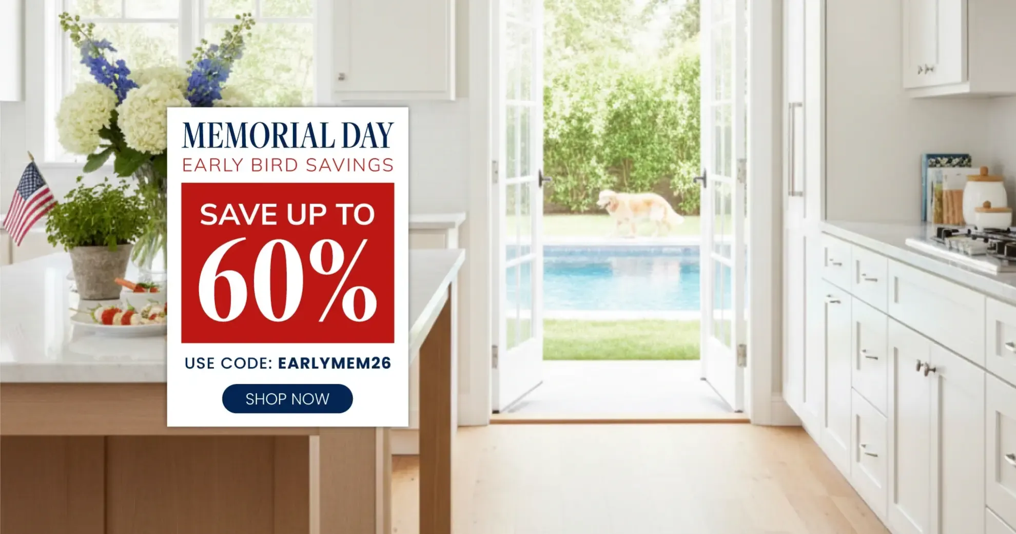 Memorial Day Early Bird Savings. Save up to 60%. Use code EARLYMEM26. Shop now.