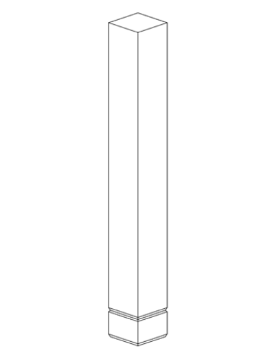 Slim White Shaker Turned Post - 3"W x 3"L x 35-1/2"H