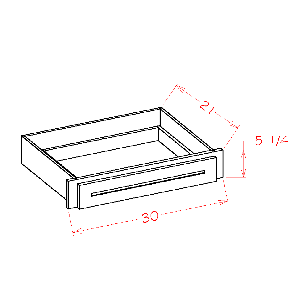 Rift Oak Shaker Desk Knee Drawer 30" Long
