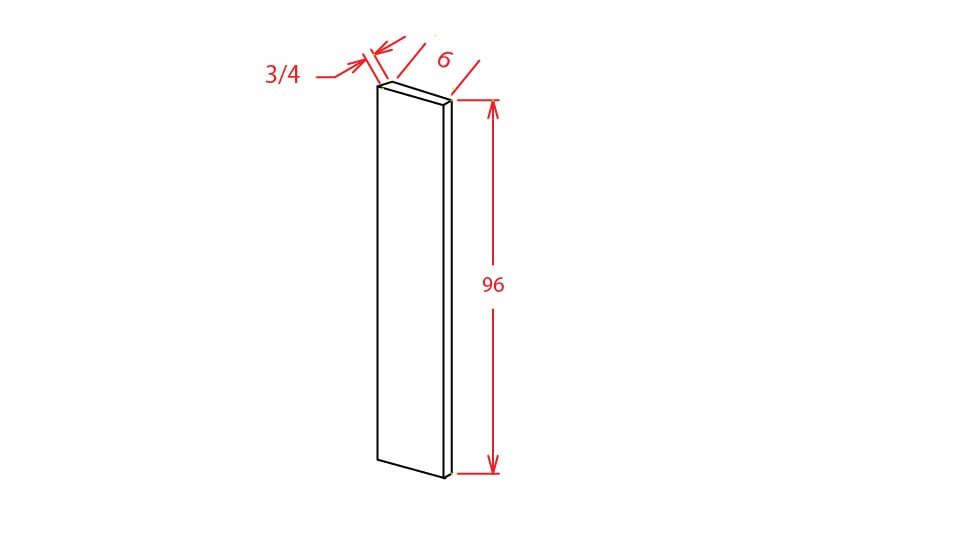 Rift Oak Shaker Tall Filler - 6"W X 96"H