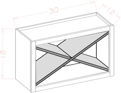 Rift Oak Shaker Wall X Rack Shelf - X Rack Only