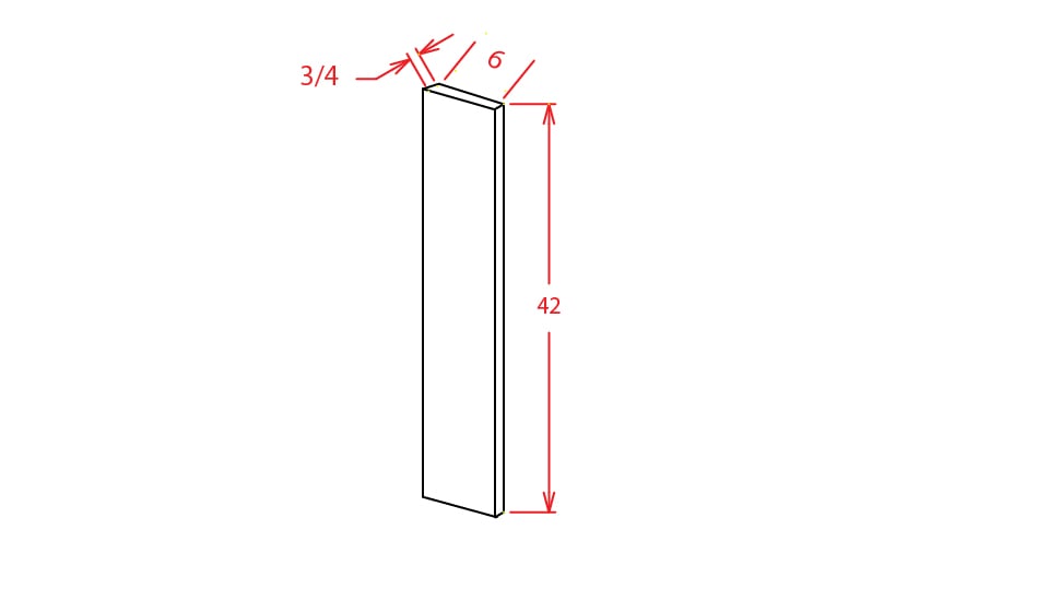 Rift Oak Shaker Wall Filler - 6"W X 42"H