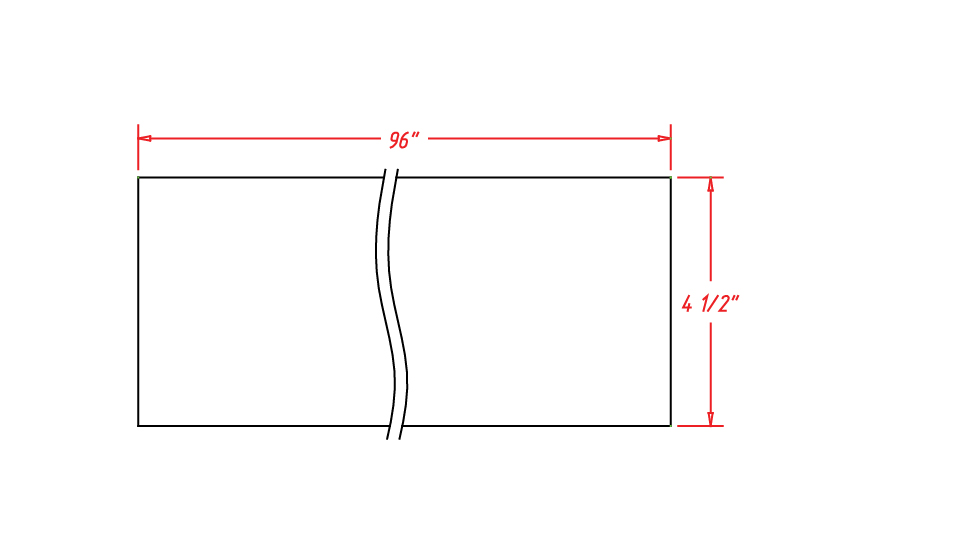 Rift Oak Shaker Toe Kick 8' Plywood - 1/8"D X 4 96"W X 1/2"H