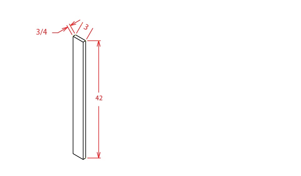 Rift Oak Shaker Wall Filler - 3"W X 42"H