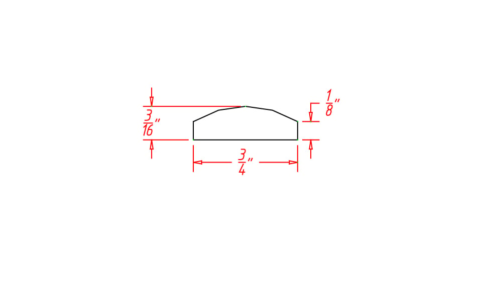 Rift Oak Shaker Batten Molding - 1/4"D X 96"L X 3/4"H