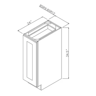 Elegant White Shaker Base Spice Rack Cabinet - 12"