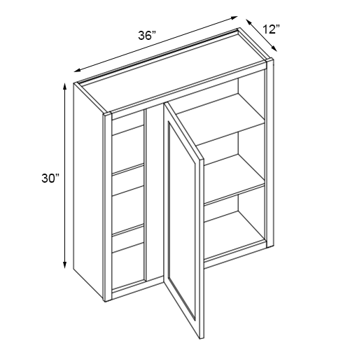 Florence Cream Single Door Blind Wall Cabinet - 36"W x 30"H
