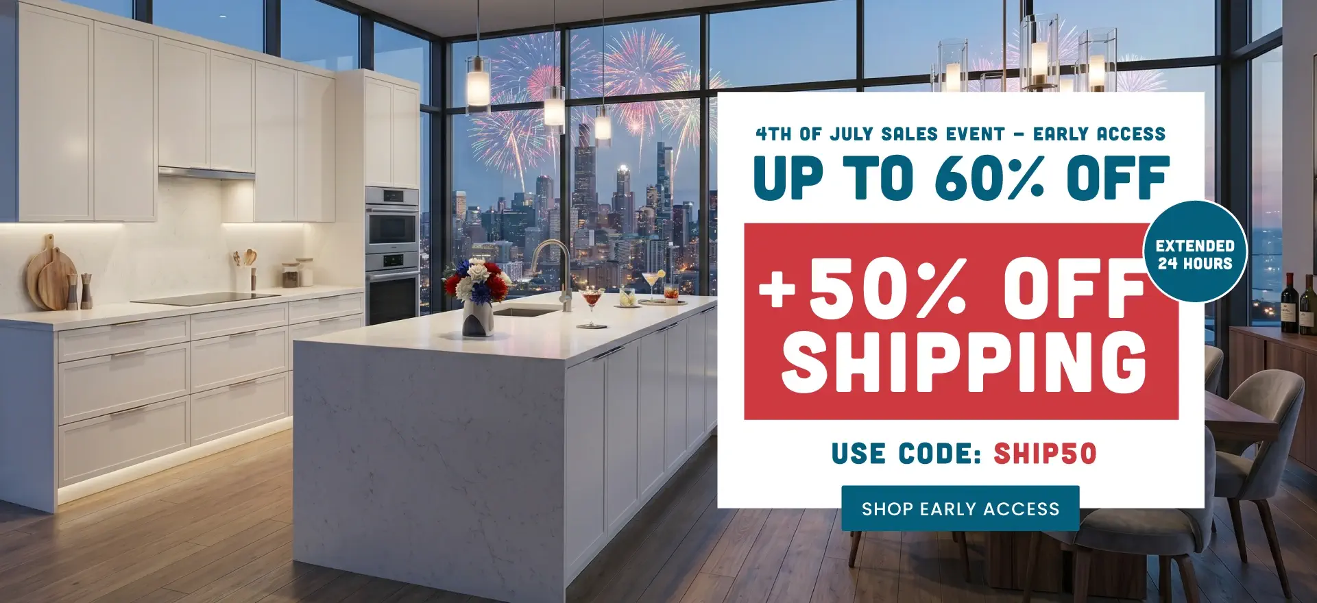 4th of July Sales Event + 50% off shipping Extended  - Early Access - Up to 60% Off - Use Code: STARS26