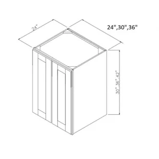 Elegant White Shaker 24" x 42" x 24" Wall Cabinet