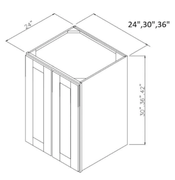 Carolina Hickory 24" x 42" x 24" Deep Wall Cabinet 