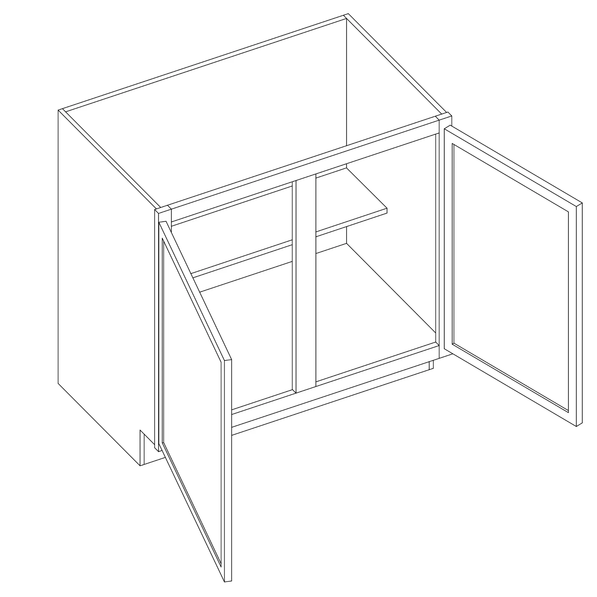Florence White Full Height Double Door Base Cabinet - 39" W