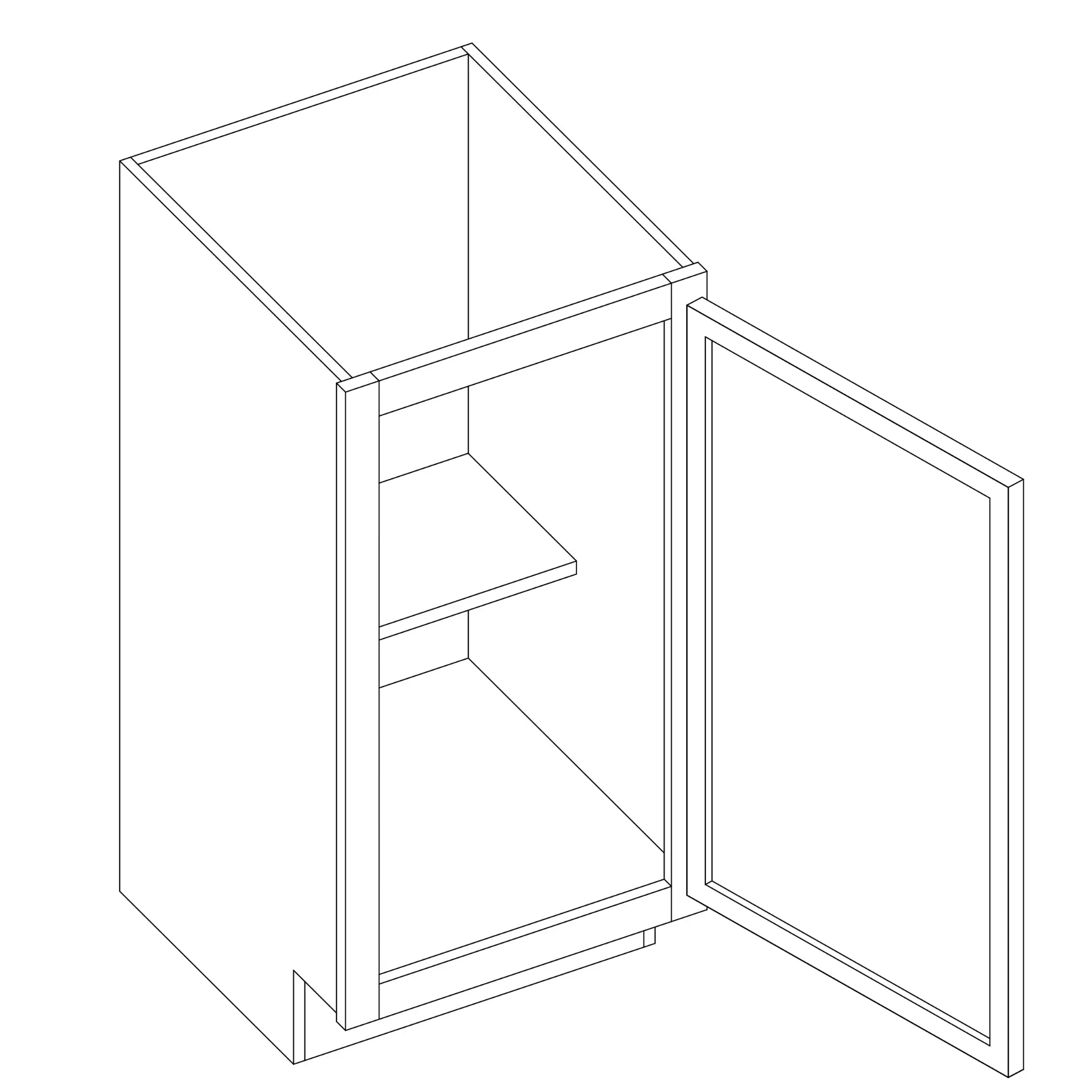 Florence White Full Height Single Door Base Cabinet - 18" W