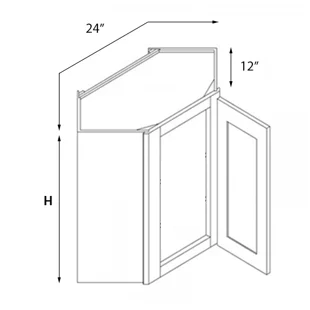 Coastal Sand Shaker Mullion Door Wall Diagonal Cabinet - 24"W x 18"H