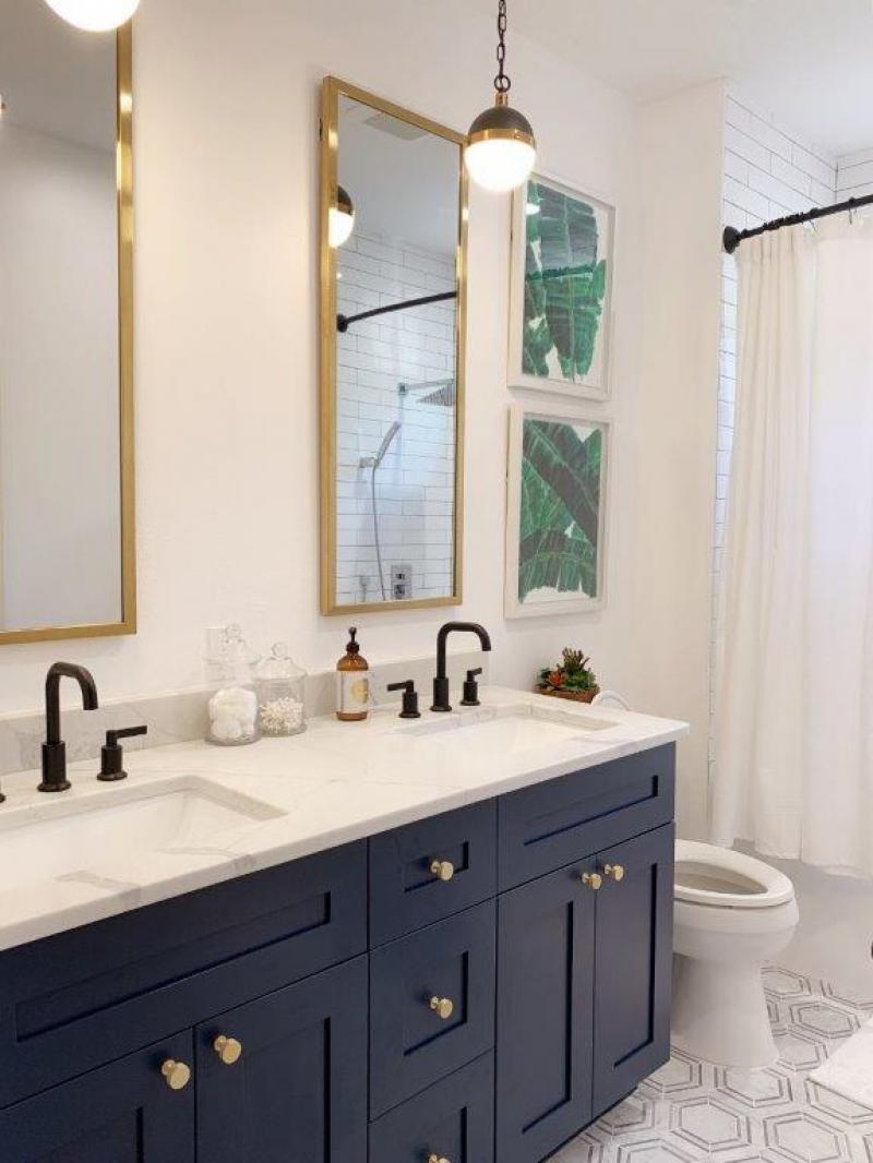 Navy Blue Shaker Frameless Bathroom Vanities Kitchen Cabinet Door
