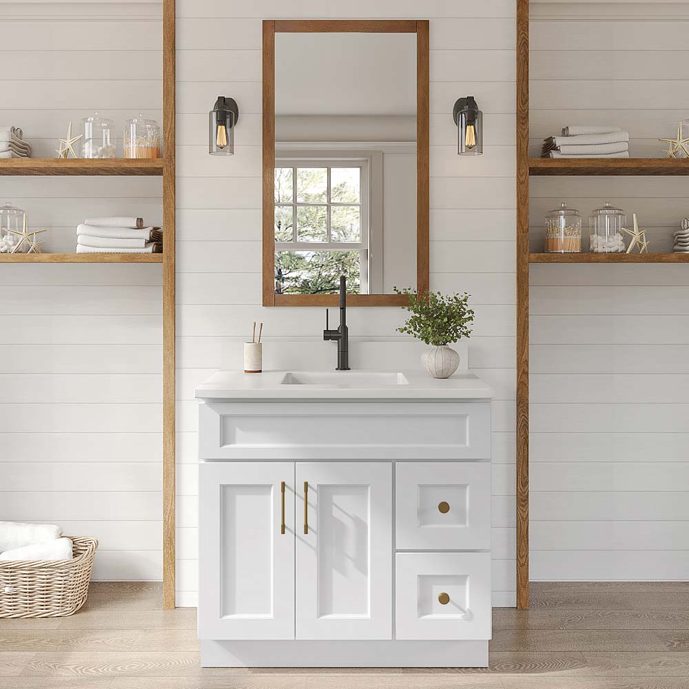 Florence White Shaker Bathroom Vanities Kitchen Cabinet Door