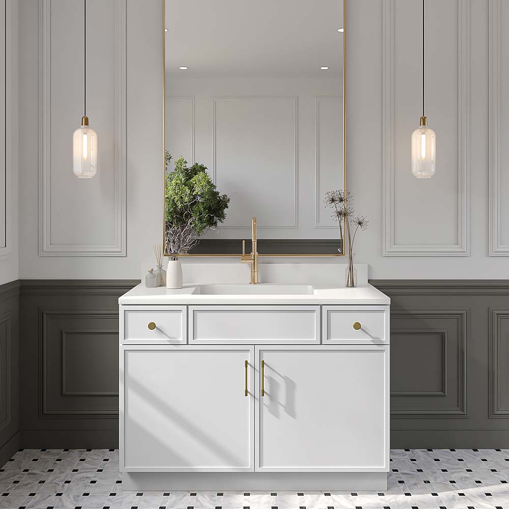 Slim White Shaker Bathroom Vanities