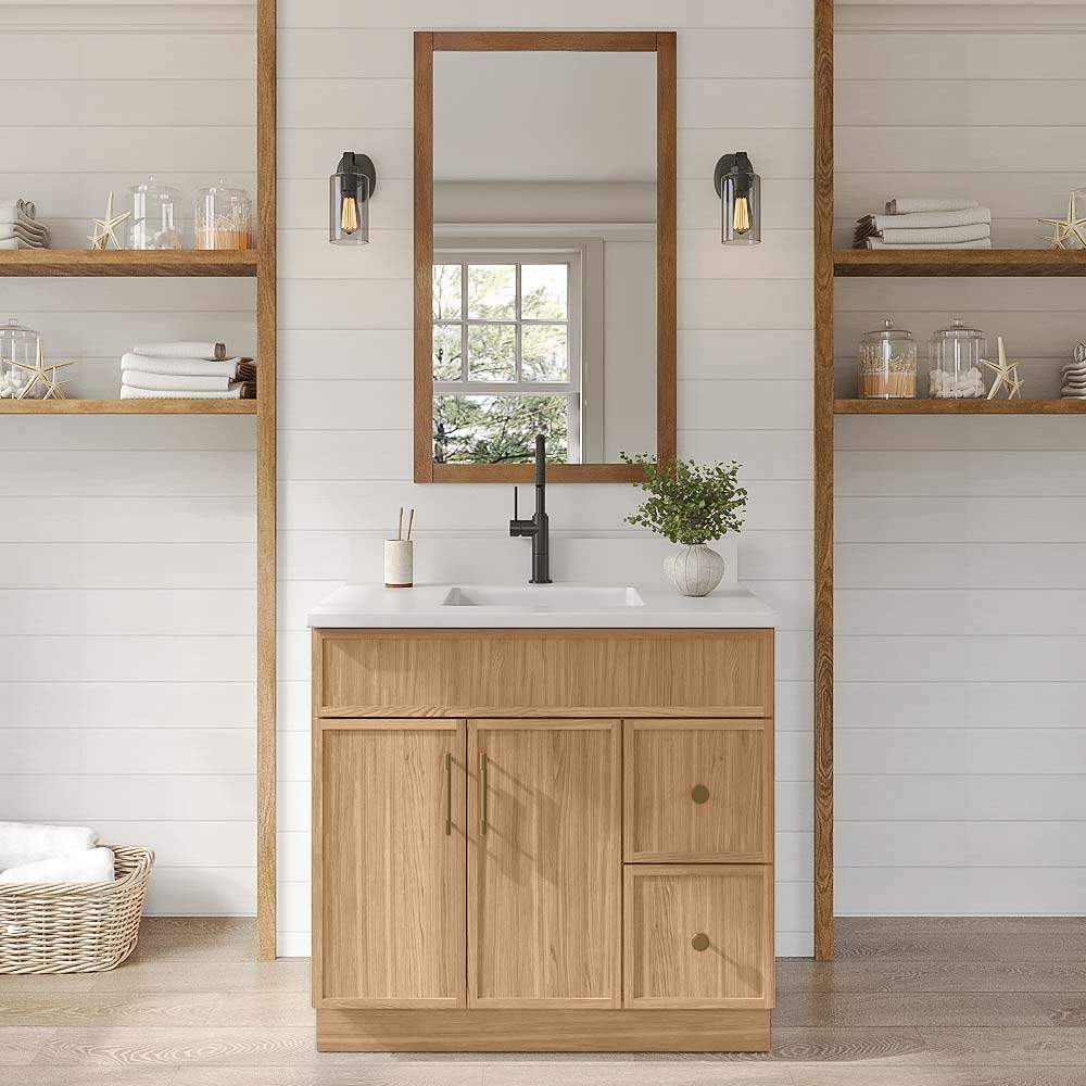 Slim White Oak Bathroom Vanities Kitchen Cabinet Door