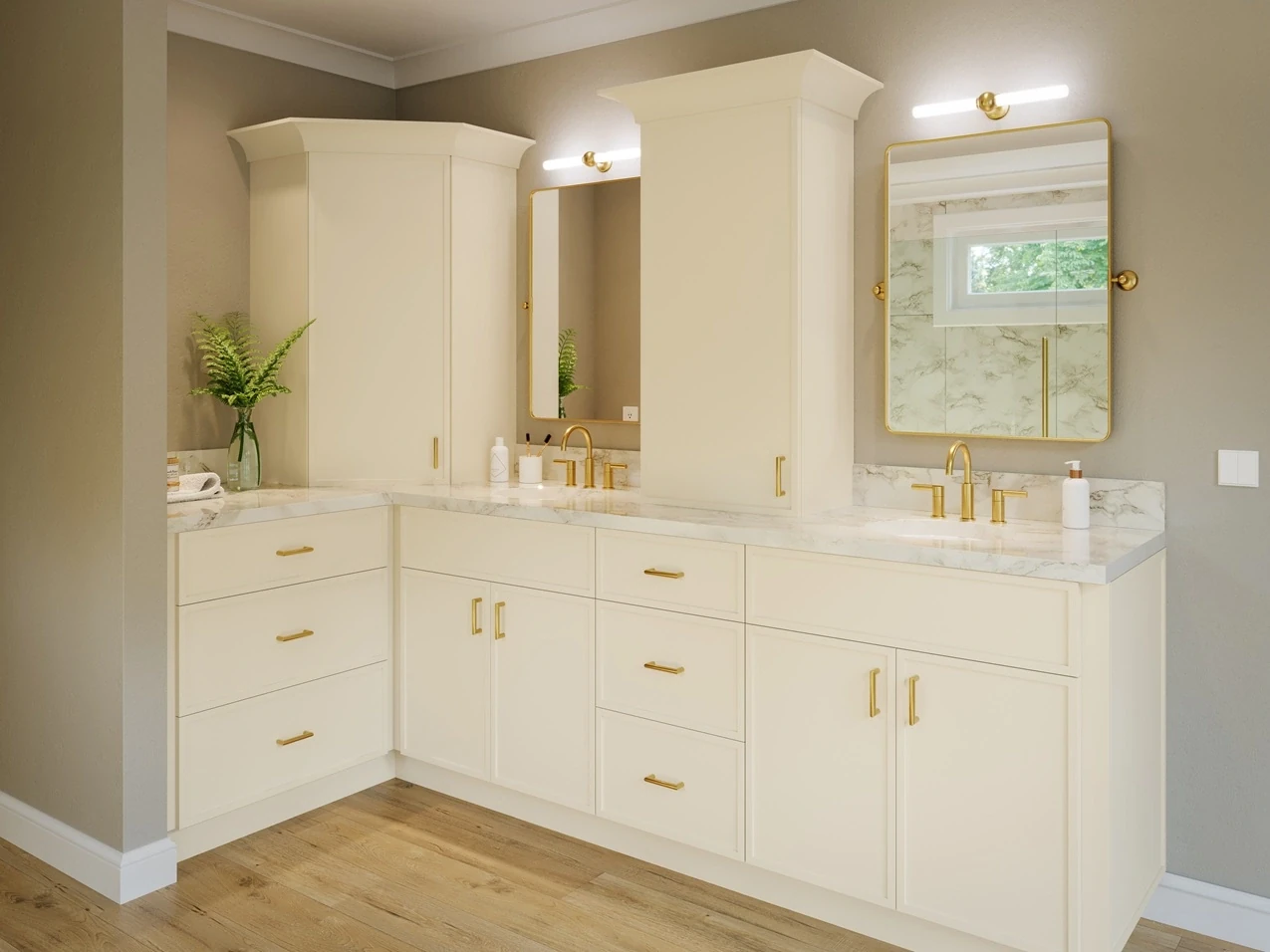 Coastal Sand Slim Shaker Frameless Bathroom Vanities Kitchen Cabinet Door