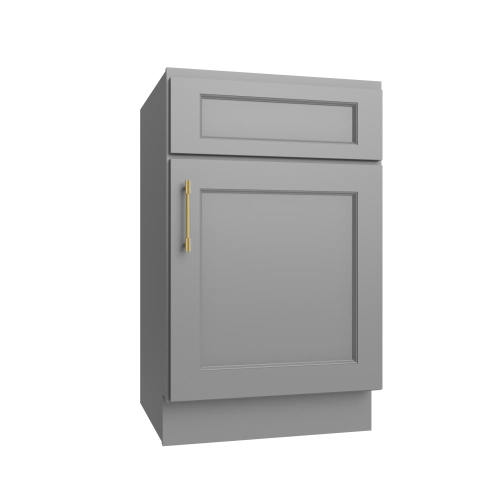 Florence Grey Shaker Single Door Base Vanity Cabinet - 21"W x 34-1/2"H