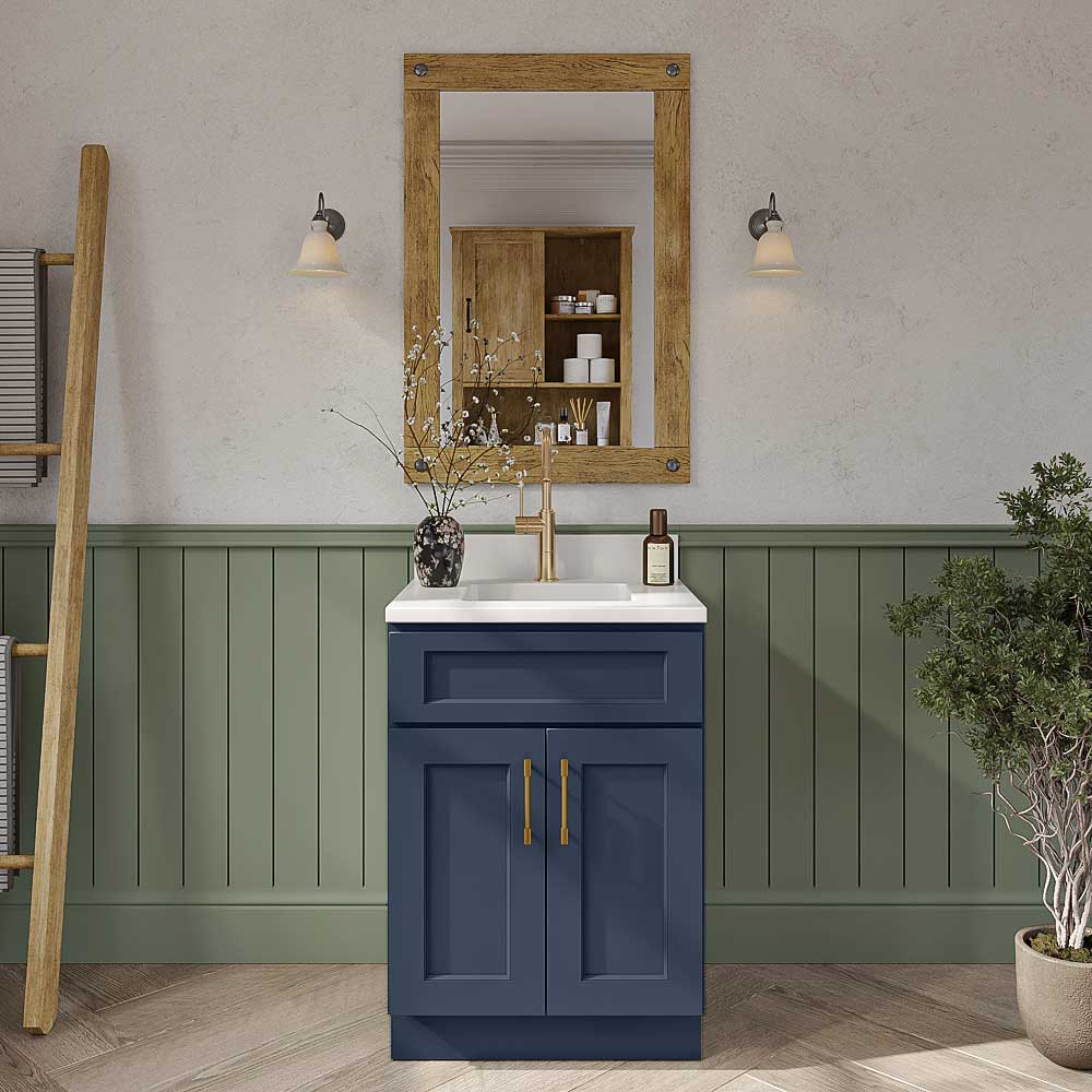 Florence Midnight Blue Double Door Vanity - 24" W