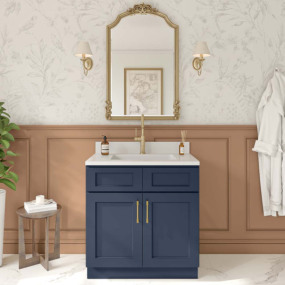 Florence Midnight Blue Double Door Vanity - 33" W