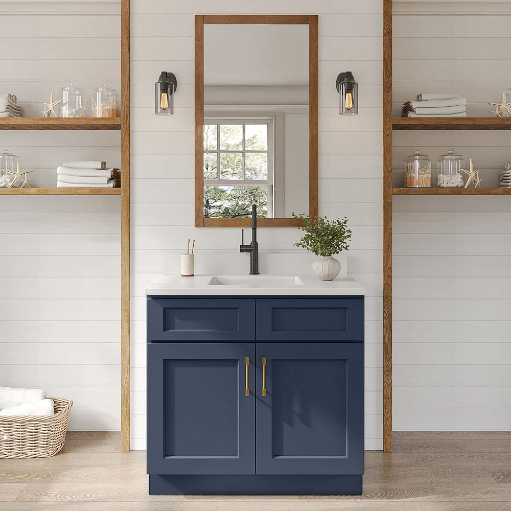 Florence Midnight Blue Double Door Vanity - 36" W