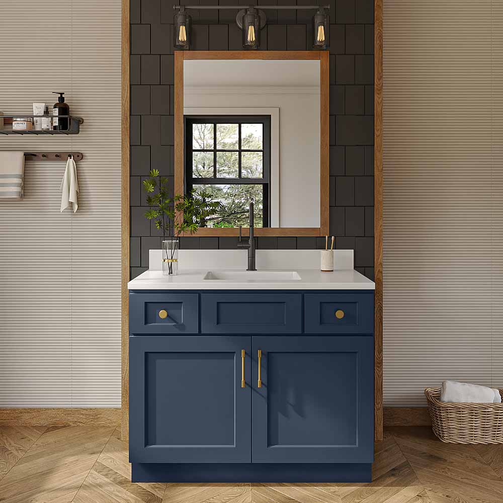 Florence Midnight Blue Vanity Sink Base - 42" W