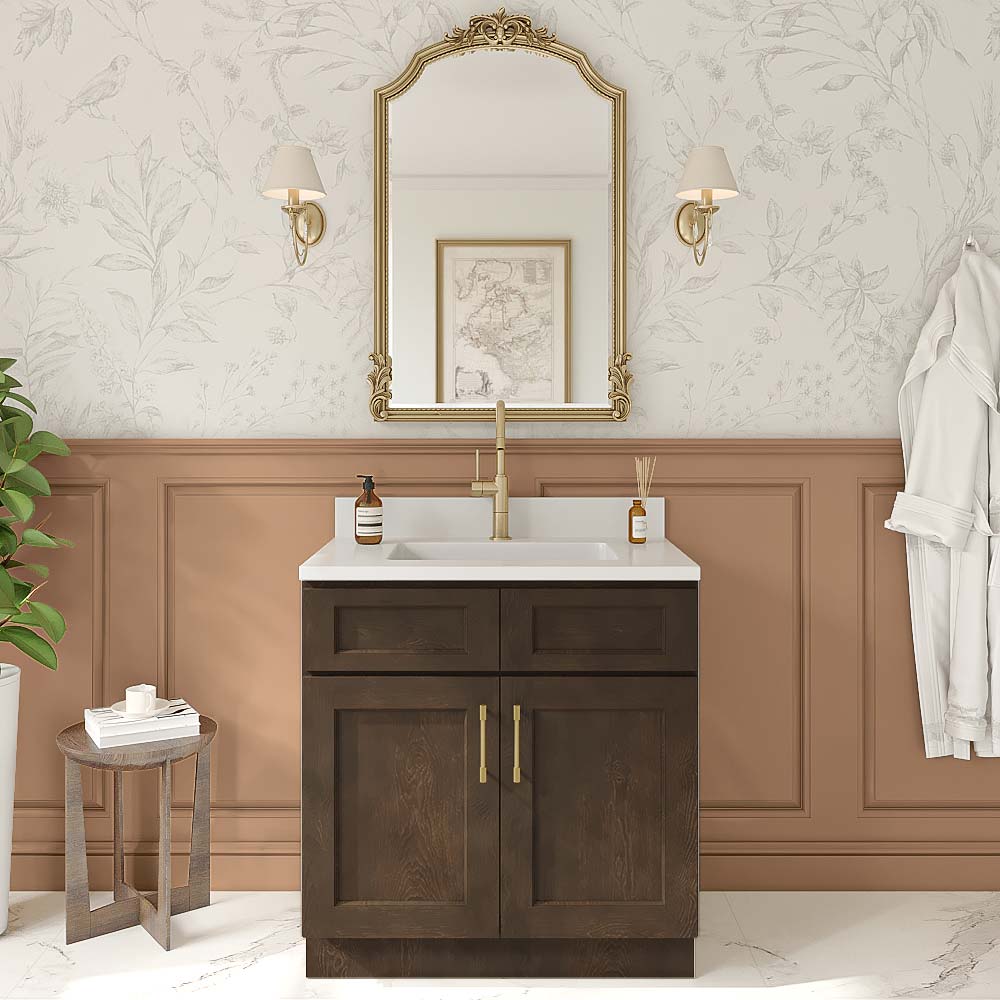 Florence Slate Shaker Double Door Vanity Cabinet - 33"W x 34-1/2"H
