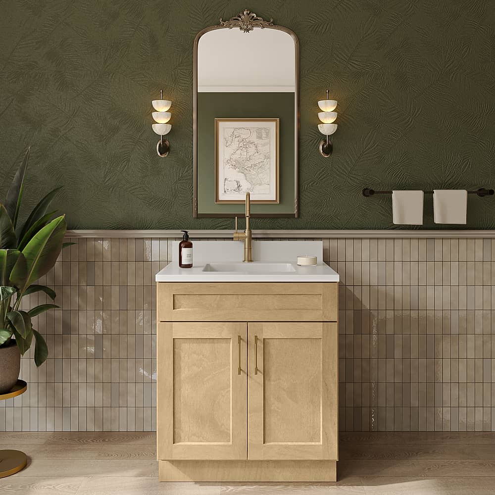 Natural Shaker Double Door Vanity Sink Base - 30"