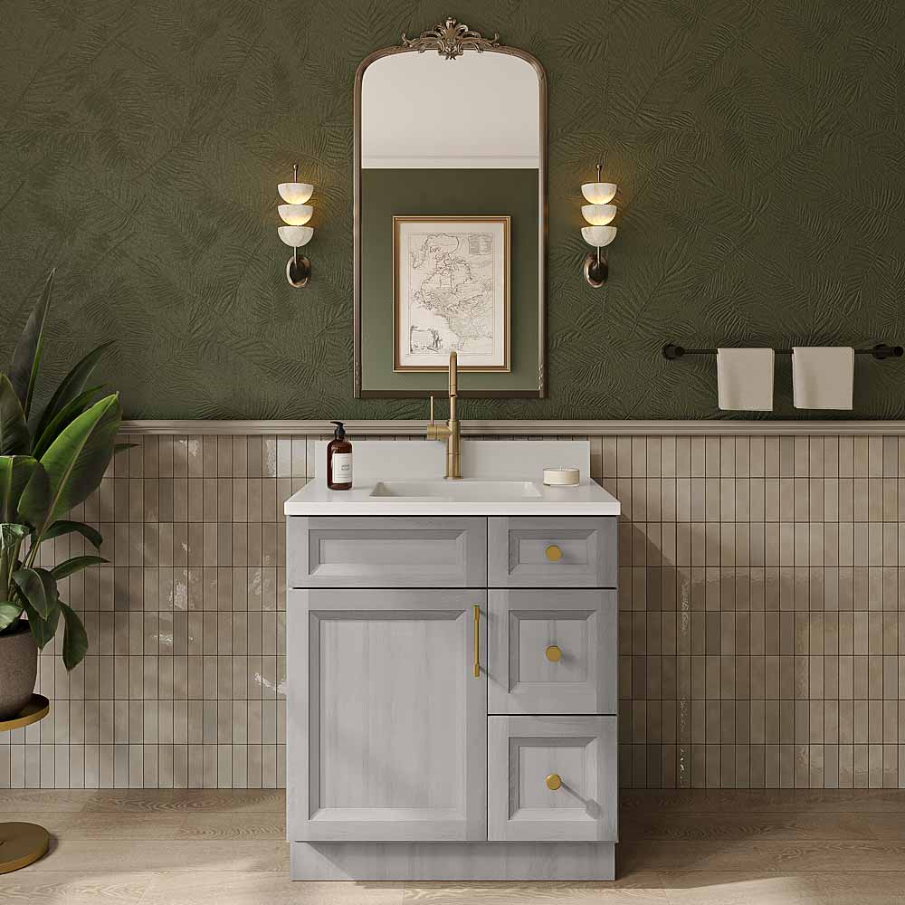 Timber Mist Vanity Sink Base - 30"W X 21"D X 34-1/2"H (Right)