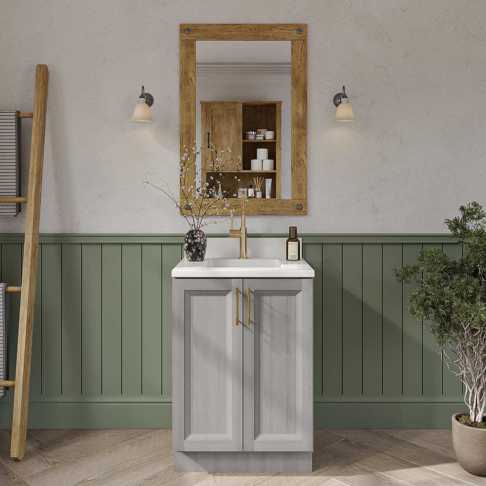 Timber Mist Vanity Full Height Door Sink Base Cabinet - 24"W x 34-1/2"H x 21"D