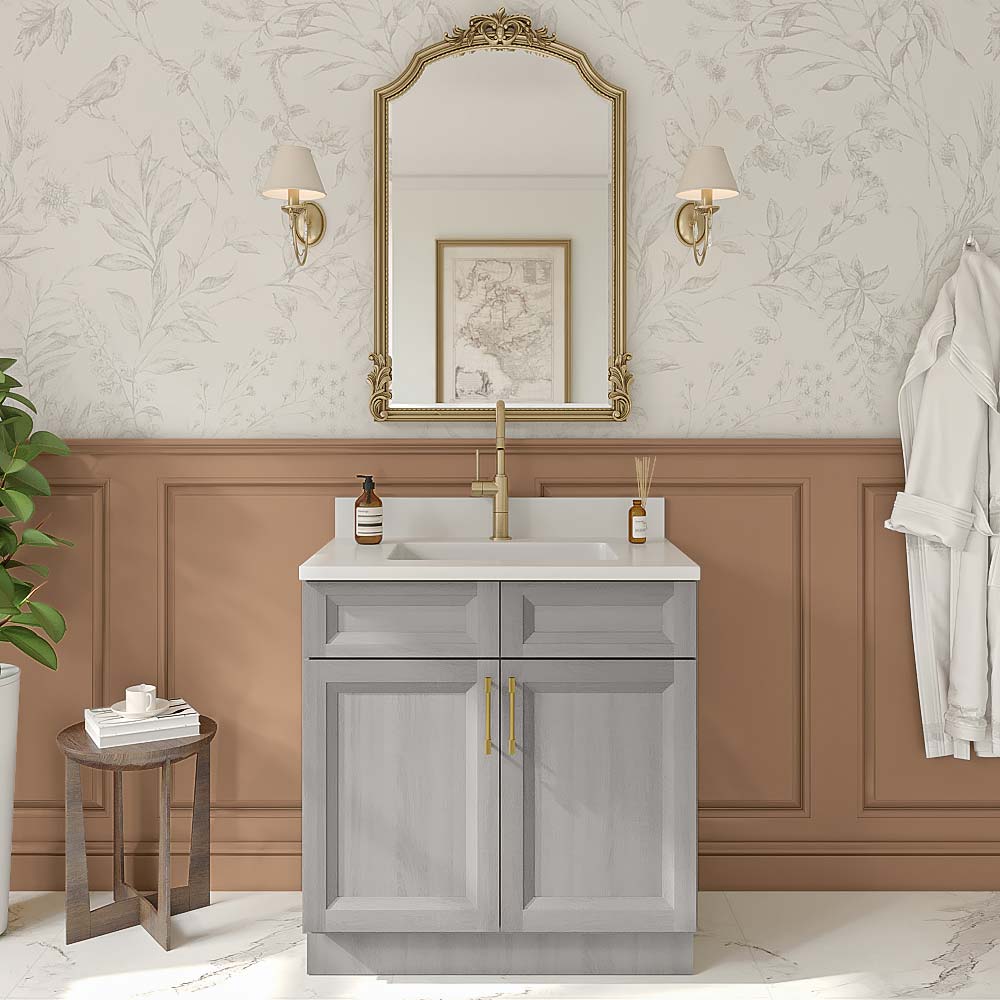Timber Mist Vanity Sink Base Cabinet - 36"W X 21"D X 34-1/2"H