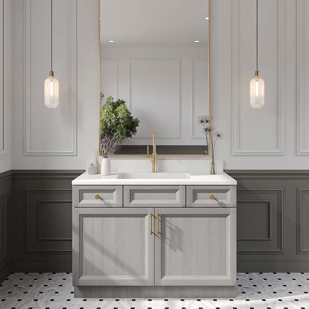 Timber Mist Vanity Sink Combo Base Cabinet - 48"W X 21"D X 34-1/2"H