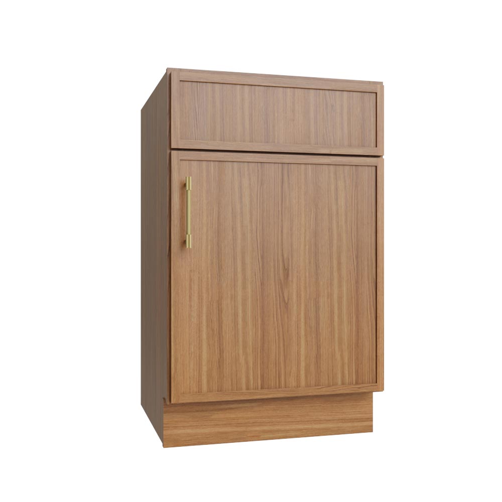 Slim White Oak Single Door Base Vanity - 21" W