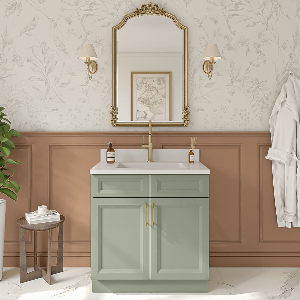 Timber Green Vanity Sink Base Cabinet - 33"W X 21"D X 34-1/2"H
