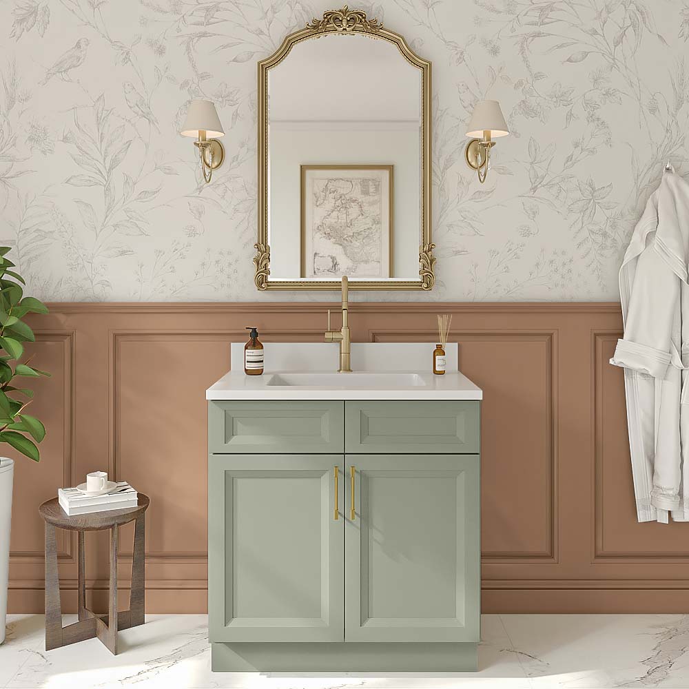 Timber Green Vanity Sink Base Cabinet - 36"W X 21"D X 34-1/2"H