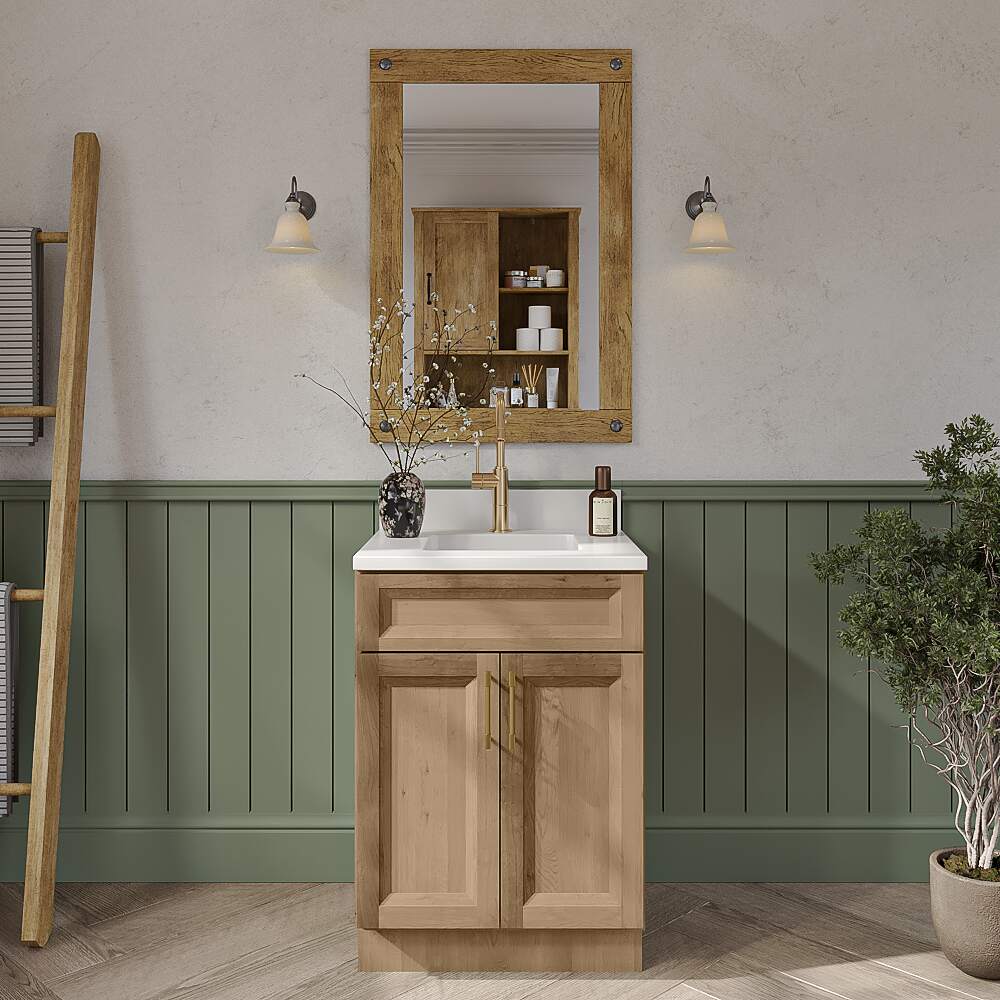 Timber Toffee Shaker Vanity Sink Base Cabinet - 24"W X 21"D X 34-1/2"H