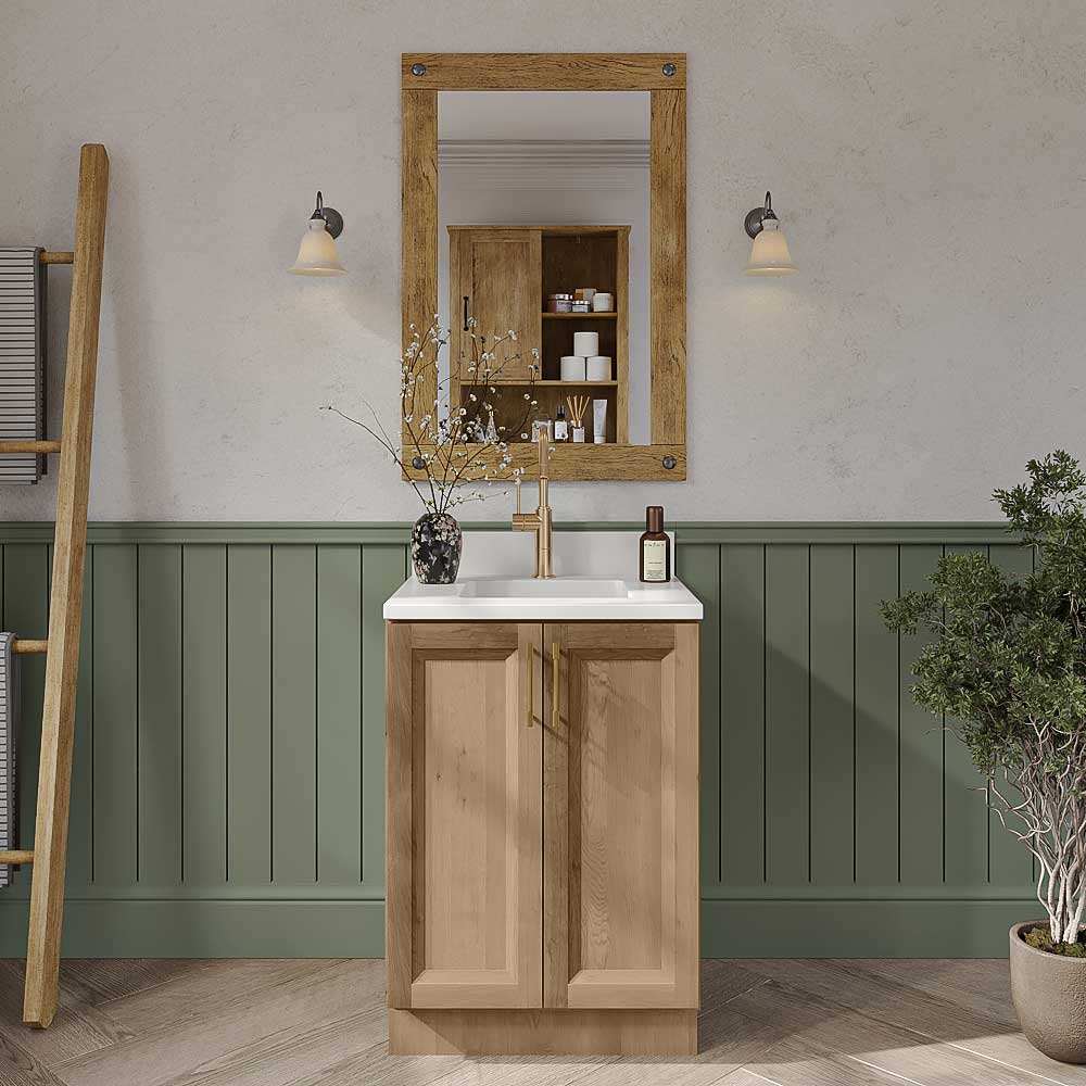 Timber Toffee Vanity Full Height Door Sink Base Cabinet - 24"W x 34-1/2"H x 21"D