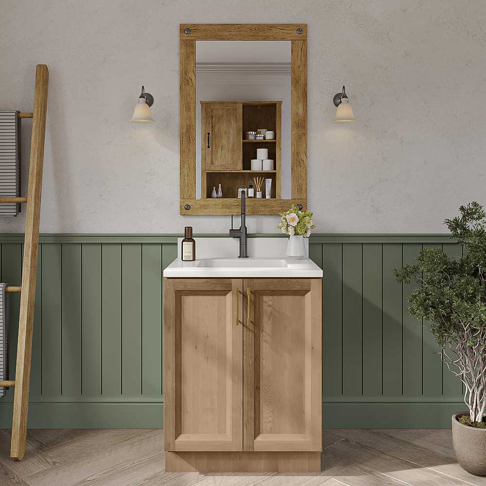Timber Toffee Vanity Full Height Door Sink Base Cabinet - 27"W x 34-1/2"H x 21"D