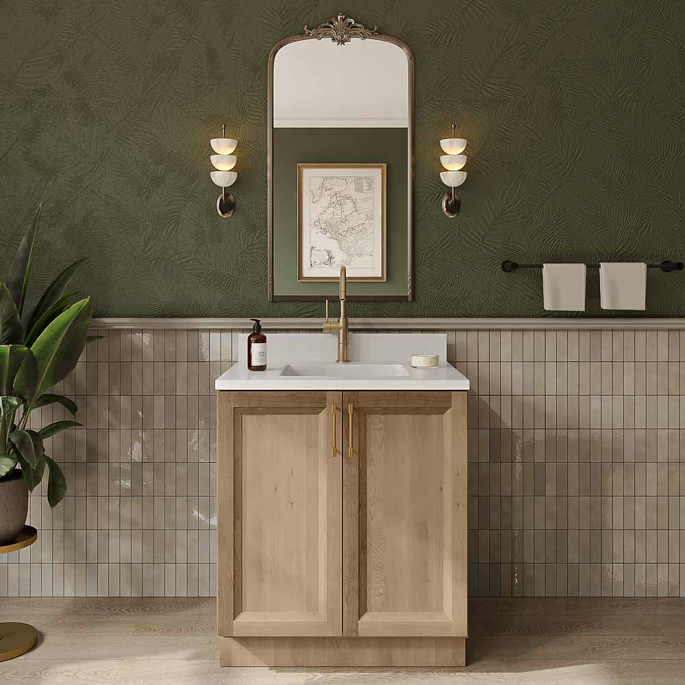 Timber Toffee Vanity Full Height Door Sink Base Cabinet - 30"W x 34-1/2"H x 21"D