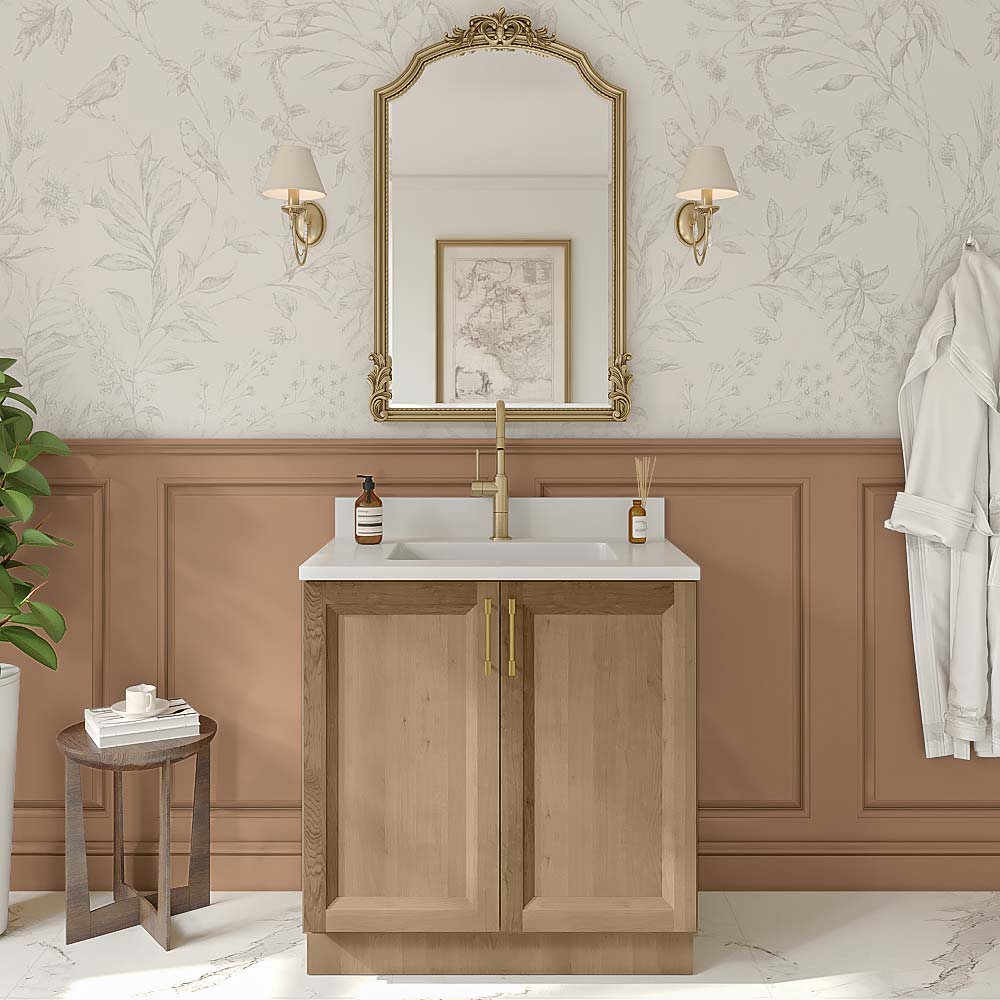 Timber Toffee Vanity Full Height Door Sink Base Cabinet - 33"W x 34-1/2"H x 21"D