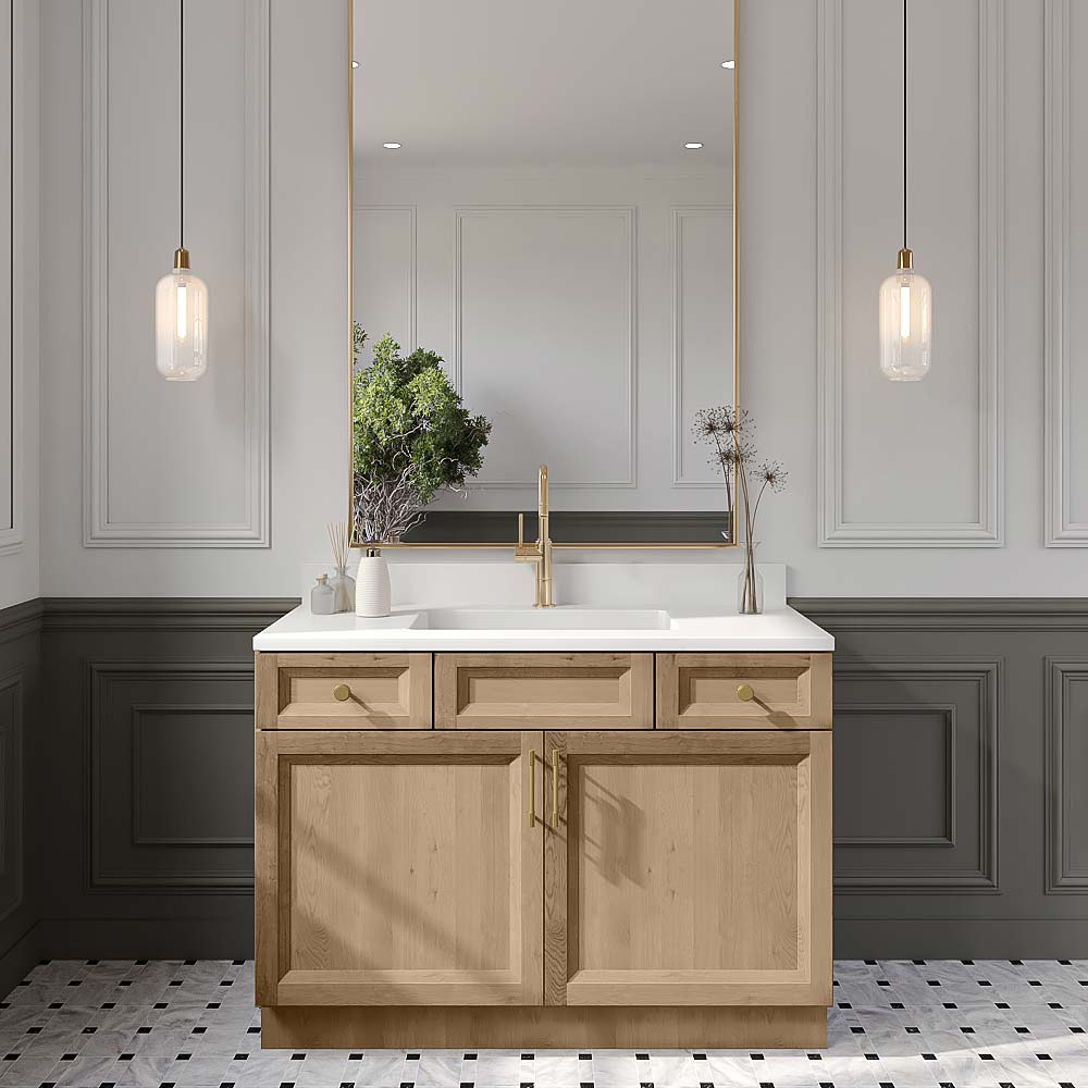 Timber Toffee Vanity Sink Combo Base Cabinet - 48"W X 21"D X 34-1/2"H